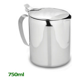 Bule Leiteira Inox Com Tampa 750ml Café Leite Chá