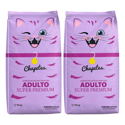 2 Costales Croquetas Super Premium Gato Adulto Chapetes 15kg | Envío gratis