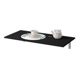 Mesa Dobrável Parede Cozinha Escritório Slim 120x45 Bp Preto