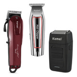 Kemei Cortador Cabelo Acabamento Barba Shaver V 110v/220v