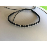 Pulsera Macrame Bolita 3 Mm Plata Hilo Rojo O Negro Amuleto