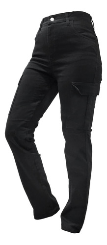 Pantalon Cargo Reflectivo Protecciones Mujer Negro Samurai