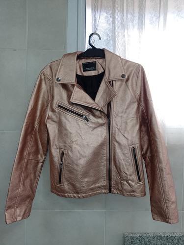 Campera De Cuero Sintético Dorada Zara De Nena Size 13-14