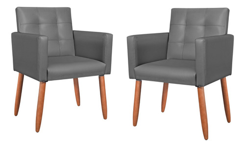 2 Poltronas Decorativa Pés Palito Alta Qualidade E Conforto