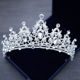 Corona Tiara Importada Princesa Novia Plateada 