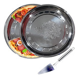 Set Pizzera Molde Profesional Acero Inox Horno 29cm + Pala 