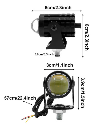 Mini Bestias Faro Led Ojo De Angel Luz Blanca/amarila 12-24v Foto 3