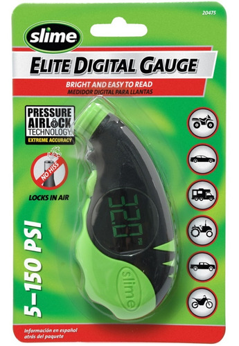 Medidor Digital De Neumáticos Elite Slime (5-150 Psi)(20475)