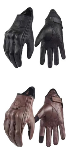 Guantes De Moto Vintage Para Hombre Y Mujer, Cuero Moto 2 Pc