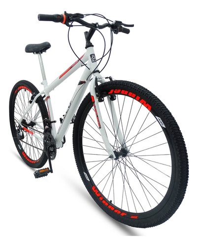 Mountain Bike Ello Bike Velox Aro 26 21v Freios V-brakes Câmbios Ltx Cor Branco/vermelho Com Descanso Lateral