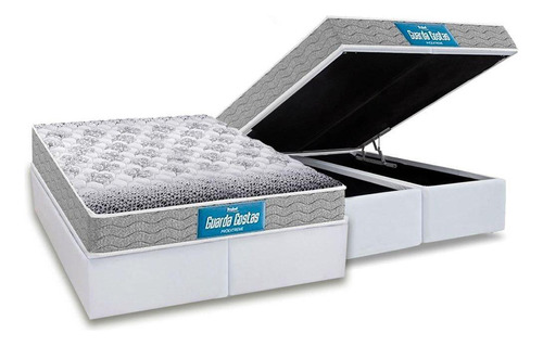 Cama Box Baú Queen: Colchão Espuma D45 Probel  / Ep Guarda 