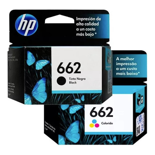 Combo Cartucho Hp 662 Negro + Hp 662 Tricolor Originales