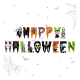 1 Banderin Colgante Happy Halloween Decoracion Fiesta