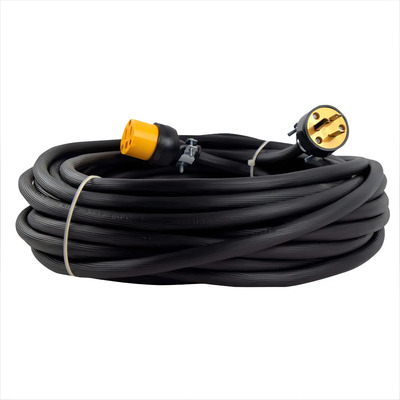Extension Uso Rudo 30 Metros Calibre 10 De 3 Líneas Color Negro