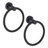 Y 2pcs Porta Toallas Baño Toalla Anillo Negro Hardware Baño