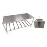 Kit Pia Inox Mult C/ Bancada Mesa Cozinha 120 Industrial