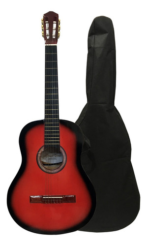 Guitarra Criolla De Estudio Superior Cg100 Bk Br + Funda Color Rojo