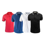 Kit 4 Camisas Gola Polo Masculina Malha Peruana Melhor Preço