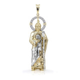 Dije De San Judas Tadeo Oro 14k Amarillo Xgde 7cm Abba Joyas