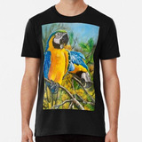 Remera Guacamayos Azules Y Dorados # 1 Algodon Premium