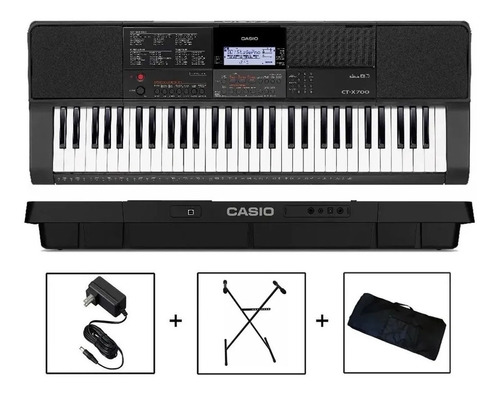 Teclado Sensitivo 61 Tecl Casio Ct-x700+fuente+soporte+funda