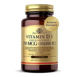 Vitamin D3 250 Mcg 10000 Ui 180 Cápsulas Blandas Solgar