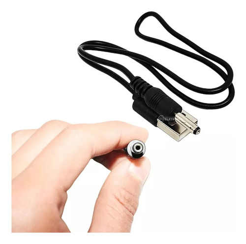 Cabo Usb Plug Pino 3,5mm 1,35mm Para Lanterna Caixa De Som