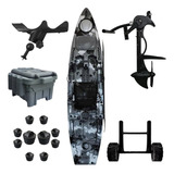 Caiaque Thork Com Pedal Evo Drive + Acessórios Milha Naútica Cor Cinza/camuflado