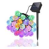 Cadena De Luz Solar Con 30led Globos De 6.5m Para Exteriores