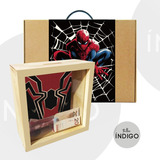 Alcancia Mdf Spiderman + Empaque Personalizado Artesanal