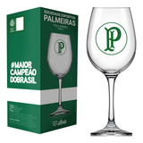 Taça Vinho Grande Drinks 490ml Em Vidro Cristal Palmeiras Na