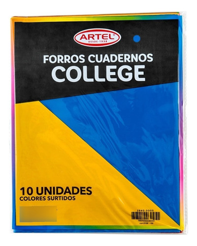 Forro Cuaderno College Colores Surtidos 10 Unidades