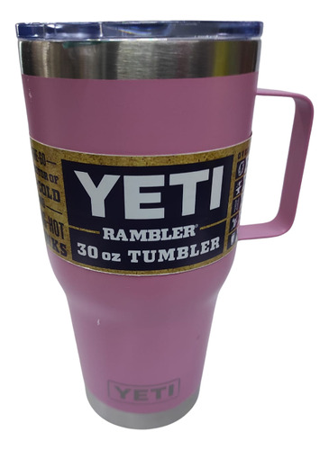 Termo Yeti 30 Oz Con Agarradera Color Rosa Claro 