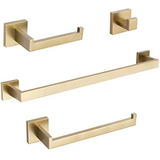 Set Accesorios Para Baño Dorado Cepillado X 4u