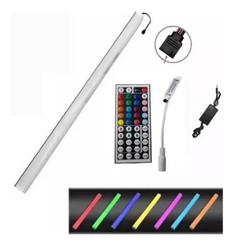 Barra Luz Led Rgb 50 Cm Efectos Fuente Control 44 Botones