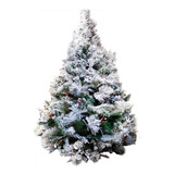 Árvore De Natal Nevada 180cm Pinhas E Cerejas 712 Galhos
