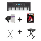 Teclado Organéta Yamaha Psr-e373 Adaptador+base+silla+método