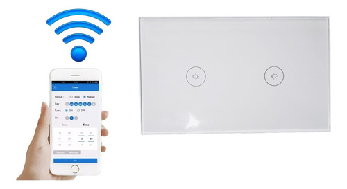 Interruptor Inteligente, 2 Botónes, Wifi, Tuya, Google Home.
