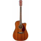 Guitarra Electroacústica Fender Classic Design Cd-140sce All-mahogany Para Diestros Nogal Brillante