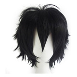 Peluca Corta Negra For Cosplay De Halloween For Hombre