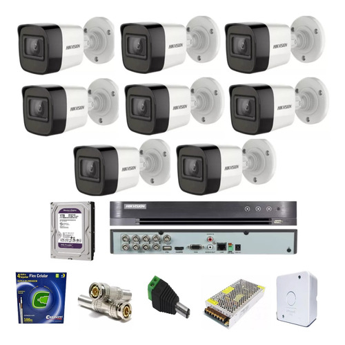 Dvr 08 Ch Hikvision Full / 08 Cameras Hik / Fonte / Sobrepor