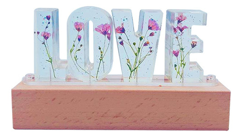 Luz De Noche Led Con Energía Usb De Flores Eternas Letras