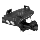 Luz Led Delantera Bicicleta Porta Celular Con Bocina Lcb9