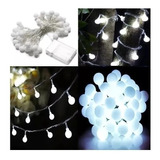 Luces Bolitas 20 Led Guirnalda Luz Fria 3 Mts Pilas Doble A