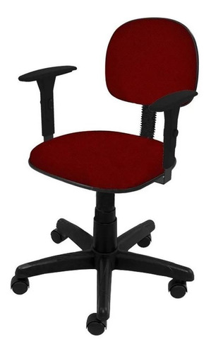 Cadeira De Escritório Ecoflex 467 Ergonômica  Vermelha E Preta Com Estofado De Tecido