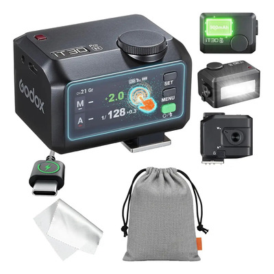 Godox It30pro N Ttl Mini Camera Flash-2.4g Inalámbrico, Hss 1\u002F8000s, Tiempo De Reciclaje De 1.5s, Pantalla Táctil A Todo Color De 2.8 , Batería De 7.4v\u002F900 Mah, Compatible Con Cámaras Nikon | Meses sin interés