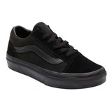 Vans Old Skool Para Niño Color Negro Monocromo