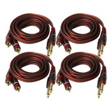 Cable Rca Doble Rca, 4 Unidades, 1,5 M, 6,35 Mm, 1/4 Pulgada