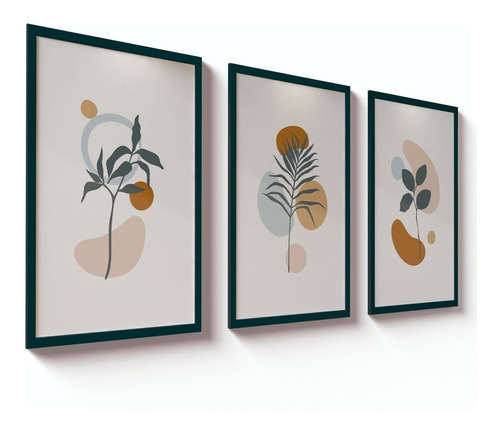 Kit 3 Quadro Decorativos 30x40 Planta Arte Sala Quarto