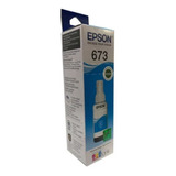 Botella Tinta Epson T673 Cian Original Para L800